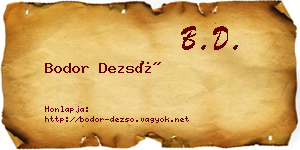 Bodor Dezső névjegykártya