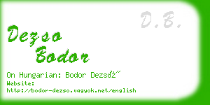 dezso bodor business card